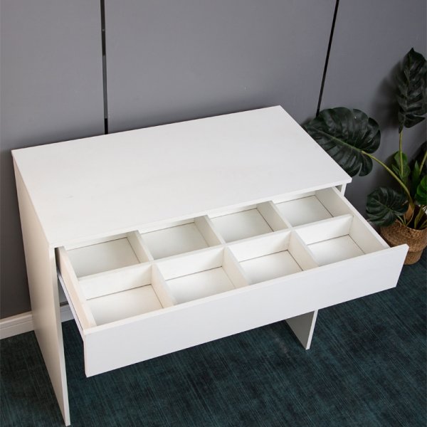 Witte kaptafel met opbergruimte 90 cm breed Witte kaptafel met opbergruimte 90 cm breed