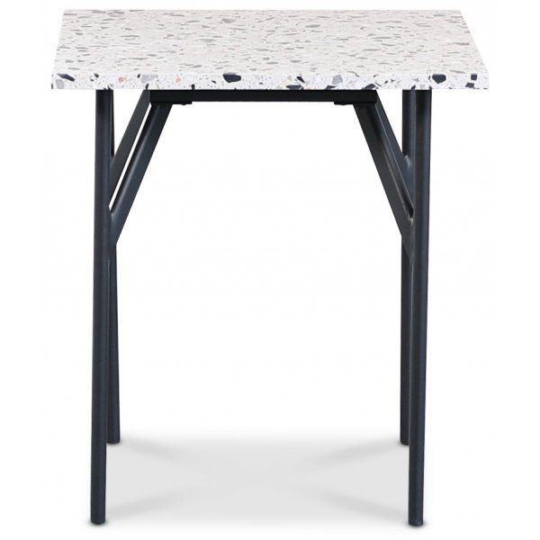 Terrazzo sidobord 50x50 cm - Terrazzo Cosmos & underrede AIR i svart metall