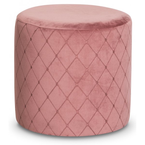 Check cylinderformad sittpuff - Korallrosa Sammet