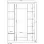 Bahar garderob 140 x 50 x 210 cm - Vit