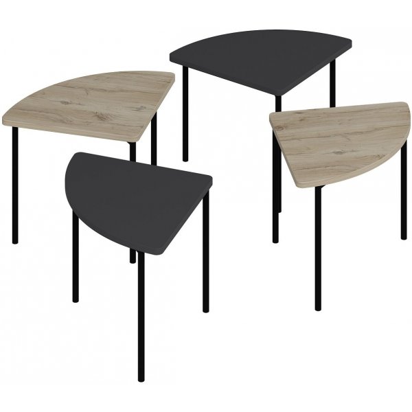 Emma soffbord 90 cm - Antracit/valnt