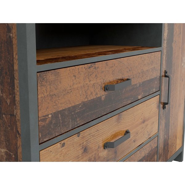 Weston ladekast 131 cm - Vintage grenen/grijs Weston ladekast 131 cm - Vintage grenen/grijs