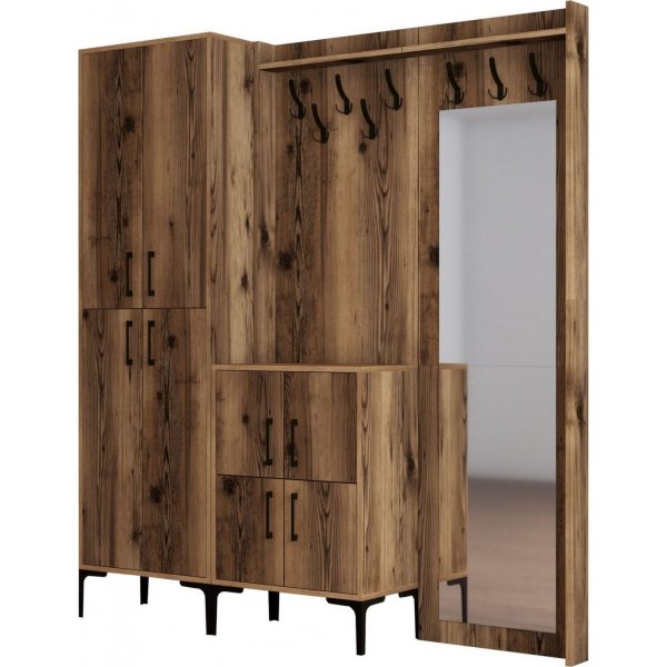 Meuble d'entrée berlinois abc - Noyer Meuble d'entrée berlinois abc - Noyer