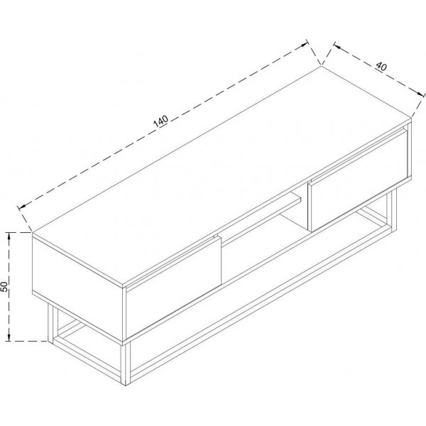Banc TV Laxus 140 cm - Noyer/noir