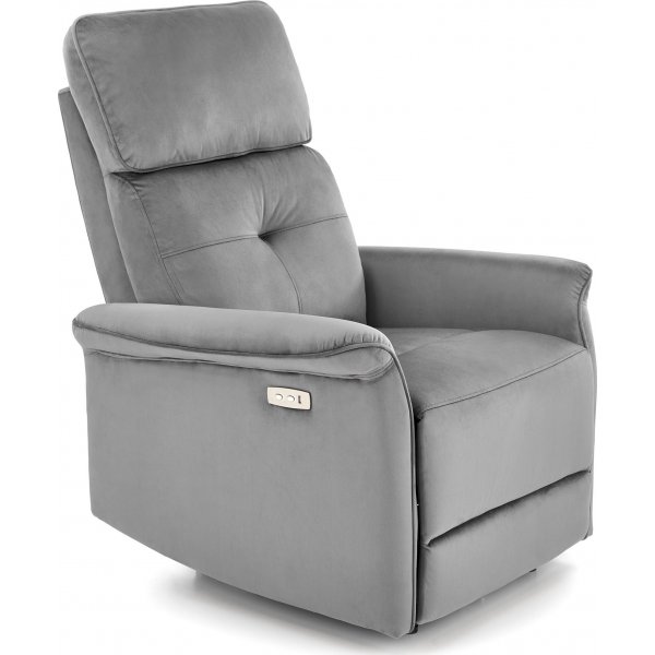 Fauteuil inclinable électrique Semir avec USB - velours gris Fauteuil inclinable électrique Semir avec USB - velours gris