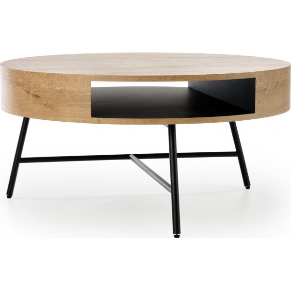 Camila soffbord Ø80 cm - Ek/svart Camila soffbord Ø80 cm - Ek/svart