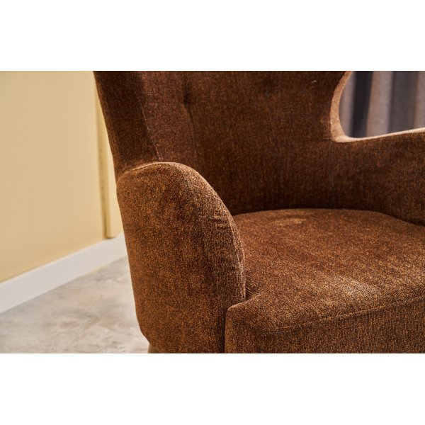 Fauteuil Karina - Marron/cuivre Fauteuil Karina - Marron/cuivre