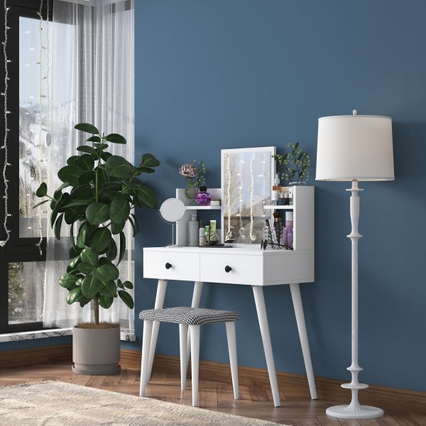 Bijou kaptafel 2, 98 x 40 cm - Wit Bijou kaptafel 2, 98 x 40 cm - Wit