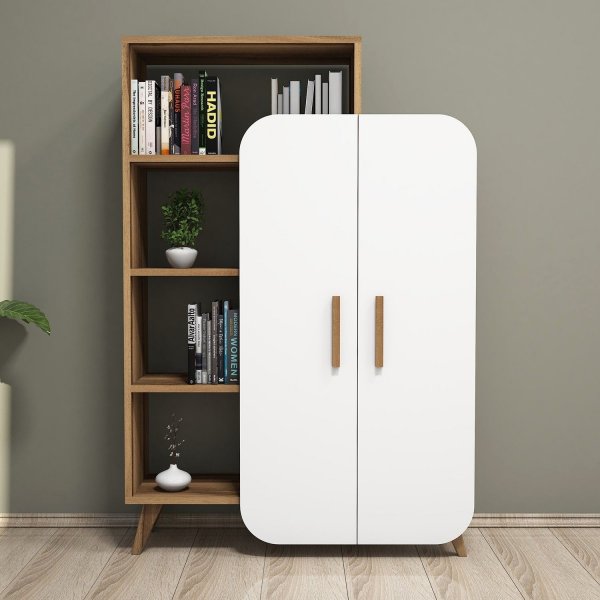 Bibliothèque Form - Noyer/blanc Bibliothèque Form - Noyer/blanc