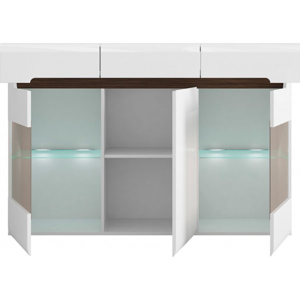 Azteca Trio skänk med LED-belysning - Vit Azteca Trio skänk med LED-belysning - Vit