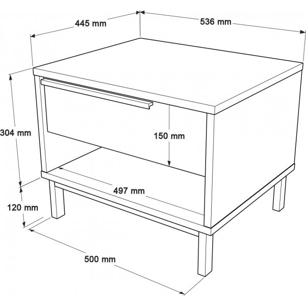 Oceaan nachtkastje - Walnoot