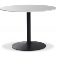 Erikslund runt matbord Ø106 cm - Vit marmor/svart fot