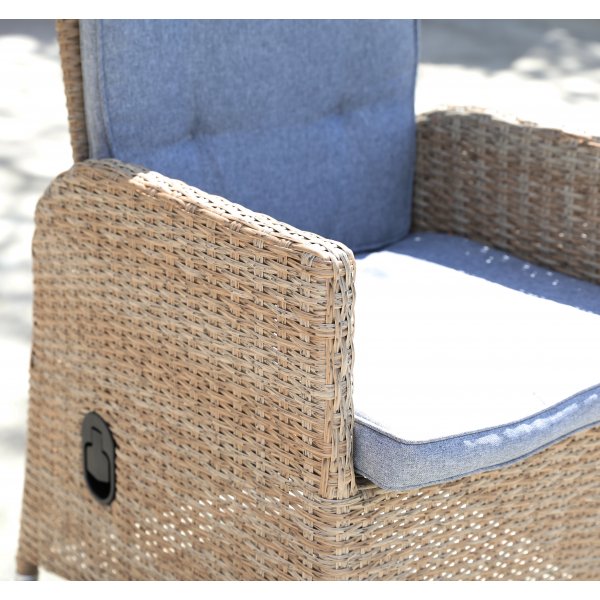 Sienna st�llbar f�t�lj - Rotting naturf�rgad