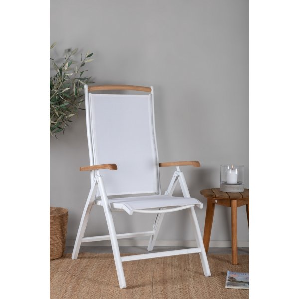 Fauteuil de position Panama - Blanc/teck