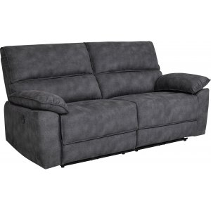 Coventry 3-sits reclinersoffa med elektrisk mekanism - Grå microfiber