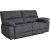 Canap inclinable 3 places Coventry avec mcanisme lectrique - Microfibre grise