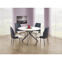 Bibbi matbord 120 cm - Vit (Högglans) / svart Bibbi matbord 120 cm - Vit (Högglans) / svart