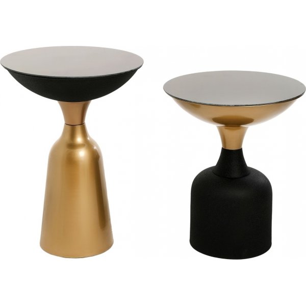 Chalice sidobord set 46/56 cm - Guld/svart
