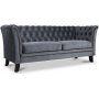 Milton Chesterfield 2-sits soffa i gr sammet + Flckborttagare fr mbler