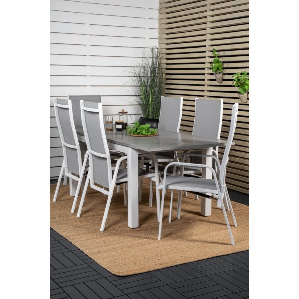 Albany utematgrupp med 6 st Copacabana stolar - Grå/Vit Albany utematgrupp med 6 st Copacabana stolar - Grå/Vit