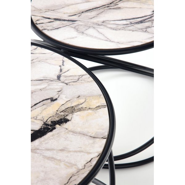 Table basse Mille Ø40/50 cm - Marbre blanc/noir Table basse Mille Ø40/50 cm - Marbre blanc/noir