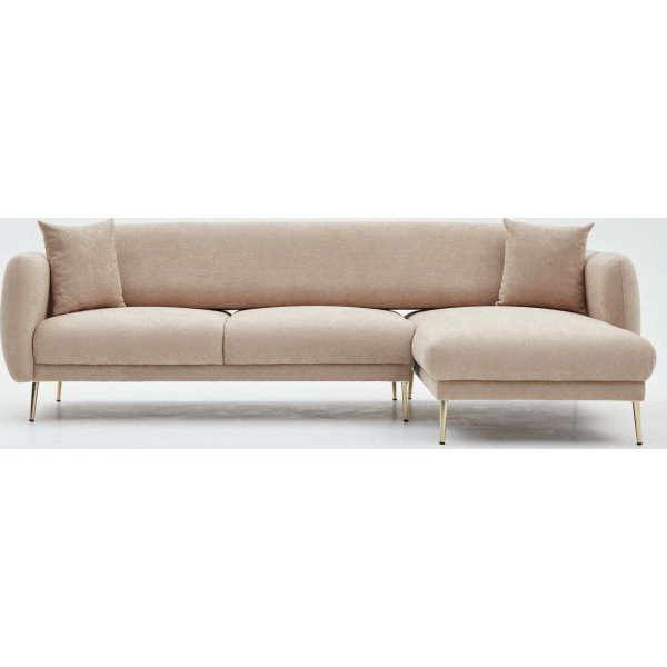 Canapé divan Simena droite - Beige/or Canapé divan Simena droite - Beige/or