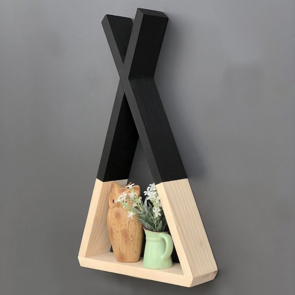 Rafa wandplank 139 - Walnoot/zwart