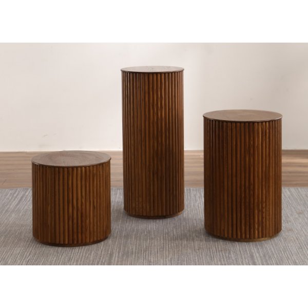 Table d\\\'appoint cylindre 60 cm - Noyer Table d\\\'appoint cylindre 60 cm - Noyer