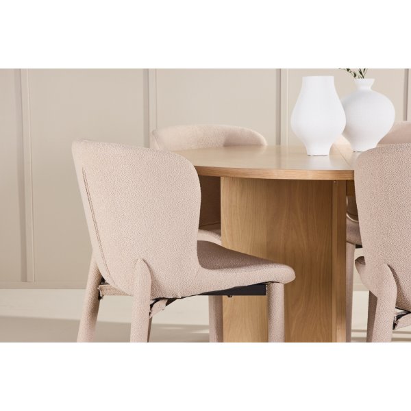 Matbord Strada med 6 st Astoria stolar - Beige/whitewash + 6.00 x Stolsdyna Matbord Strada med 6 st Astoria stolar - Beige/whitewash + 6.00 x Stolsdyna