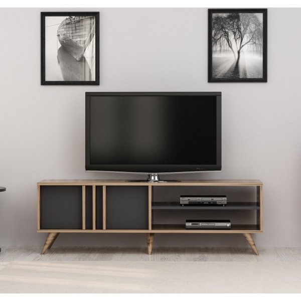 Rilla TV-bänk 150 cm - Antracit/ek Rilla TV-bänk 150 cm - Antracit/ek