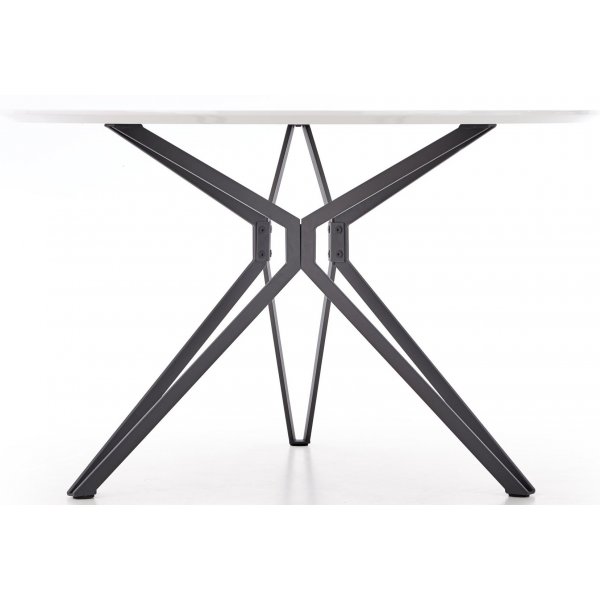 Table à manger ronde Bibbi Ø120 cm en blanc brillant Table à manger ronde Bibbi Ø120 cm en blanc brillant