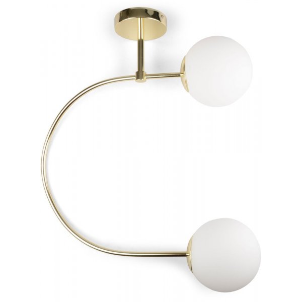 Taklampa Dursley C - Guld/vit