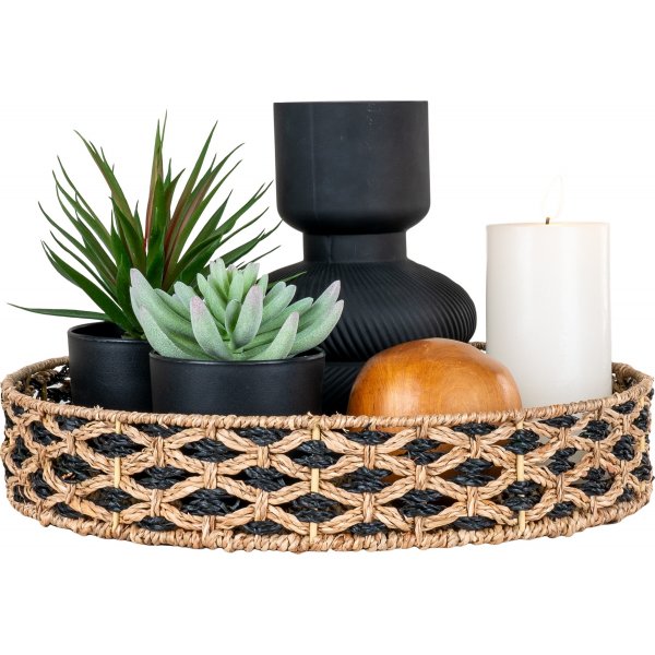 Nerja dienblad - Zwart/beige