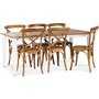 Dalars matgrupp 180 cm bord vit/ek + 6 st Gaston matstolar i natur
