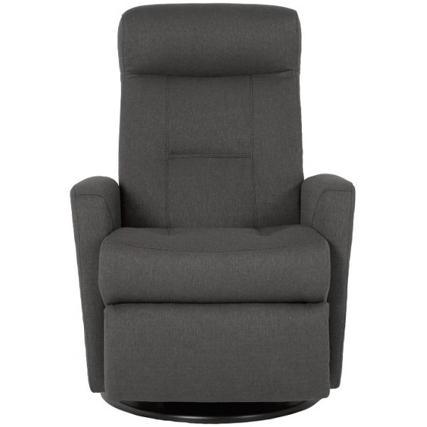 Frans reclinerfåtölj med gungfunktion och snurr - Grå tyg Frans reclinerfåtölj med gungfunktion och snurr - Grå tyg