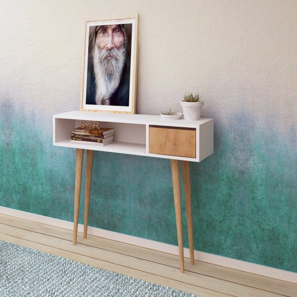 Kogi avlastningsbord 100 x 30 cm - Ek/vit Kogi avlastningsbord 100 x 30 cm - Ek/vit