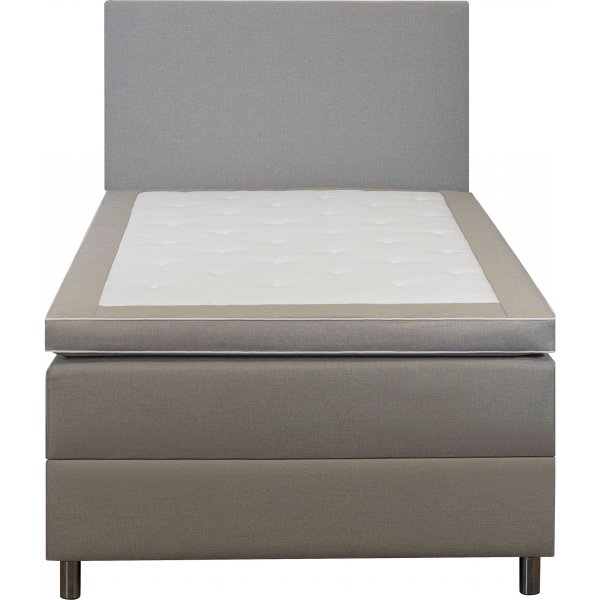 Accent boxbed s�ng med f�rvaring och s�nggavel - 120 x 200 cm - Beige
