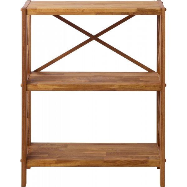 Bibliothque X en chne huil