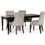 Paris matgrupp svart bord med 4 st Tuva New Port stolar i beige tyg