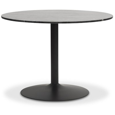 Plaza runt matbord - Grå marmor / svart