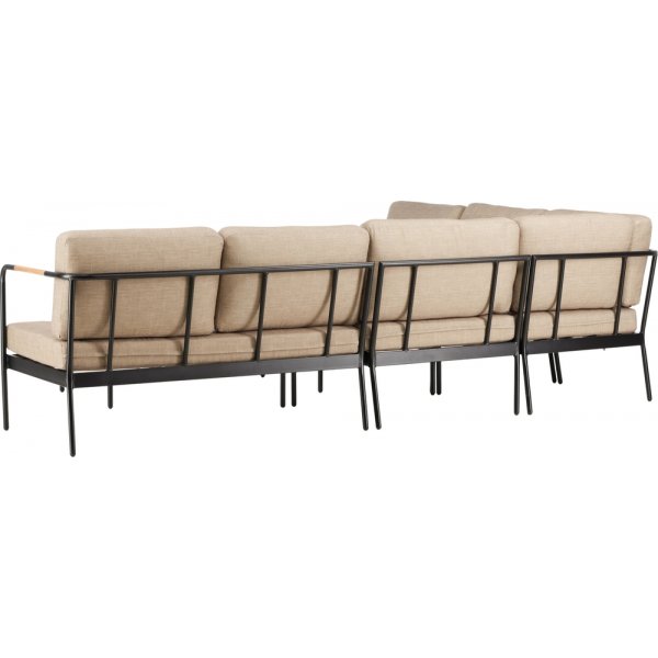 Groupe de canapés d'angle Pehnna - Noir/beige sable Groupe de canapés d'angle Pehnna - Noir/beige sable