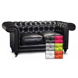 Canap en tissu Chesterfield Manchester 2 places - toutes les couleurs