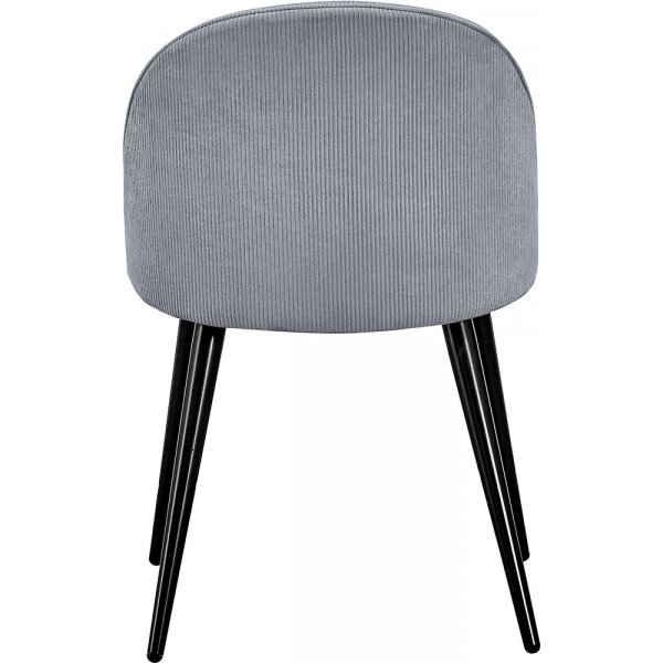 Chaise de salle  manger Alice - Velours ctel noir/gris clair