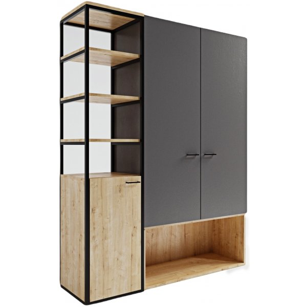 Armoire Limbo 602 - Anthracite/chêne Armoire Limbo 602 - Anthracite/chêne