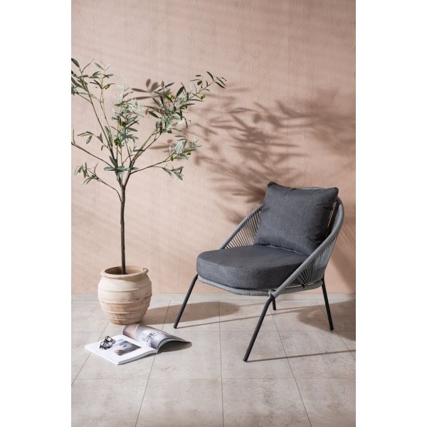 Lindos fåtölj - Grå/Svart Lindos fåtölj - Grå/Svart