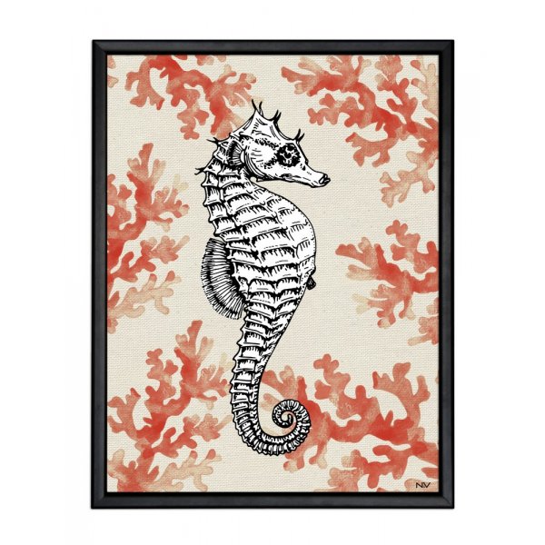 Tavla sjöhäst - Svart ram Tavla sjöhäst - Svart ram