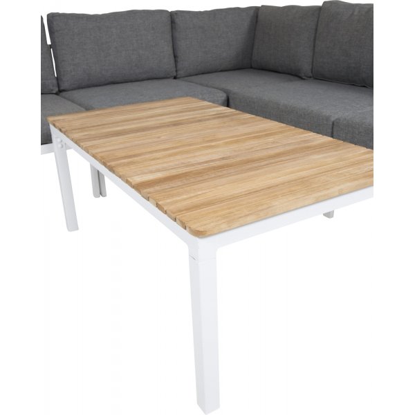 Copacabana hörnsoffgrupp - Vit/Teak/Grå Copacabana hörnsoffgrupp - Vit/Teak/Grå