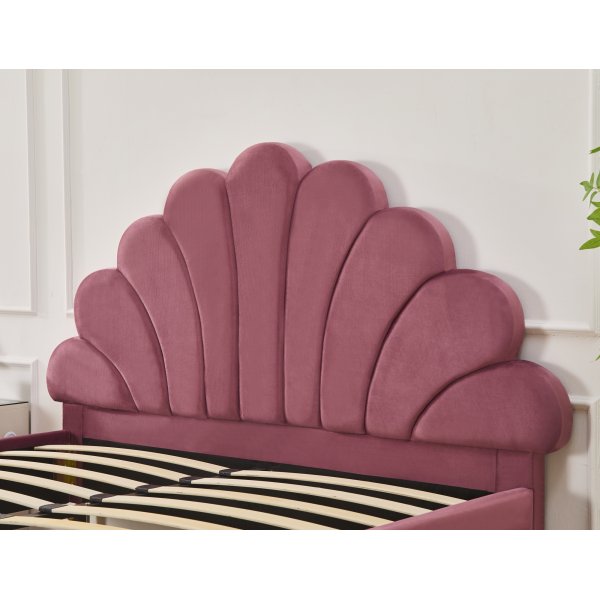 Sängram 160 x 200 cm - Rosa sammet - Saga Sängram 160 x 200 cm - Rosa sammet - Saga