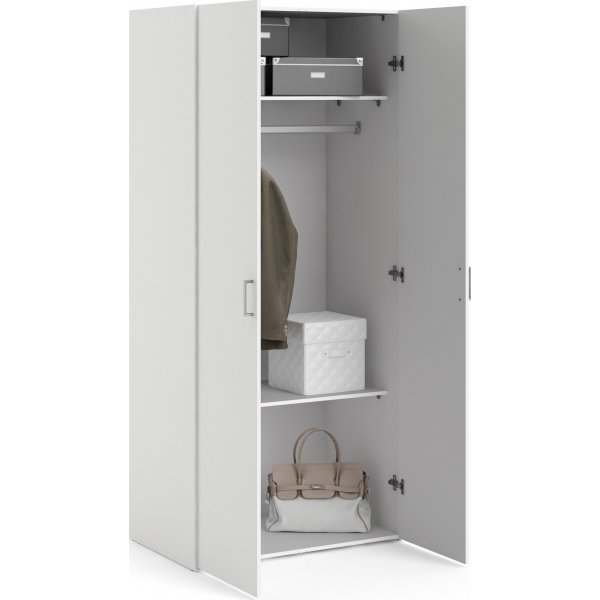 Space garderob med 2 dörrar - Vit Space garderob med 2 dörrar - Vit
