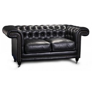 Canap en cuir Chesterfield Manchester 2 places - n'importe quelle couleur